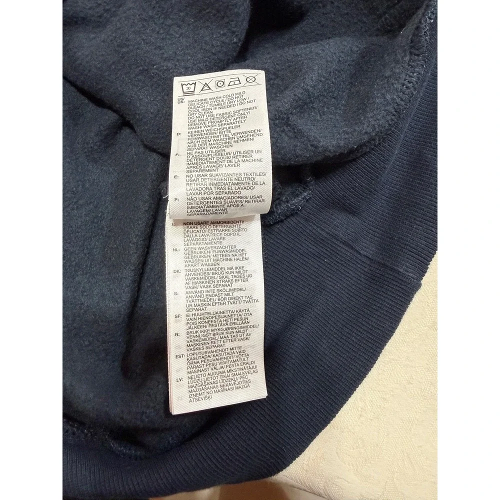 Adidas Sportswear Badge of Sport Hoodie Men's Navy Blue Size L Round Neck Sporty